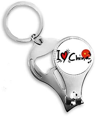 Imádom A Kínai Szó Zászló Szív Köröm Zimankó Gyűrű Kulcstartó Sörnyitó Clipper