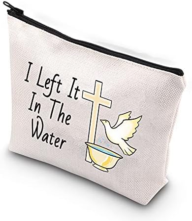 WCGXKO Felnőtt Nő Keresztelő Ajándék Tini Lány Megkeresztelt Hagytam, hogy A Víz Cipzár Tok Smink Táska
