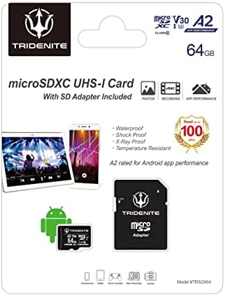 TRIDENITE 64 gb-os Micro SD Kártya, MicroSDXC Memória Nintendo-Kapcsoló, GoPro, Robot, Okostelefon, Tablet,