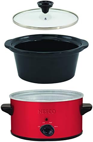 NESCO SC-150R, Ovális Lassabb, Tűzhely, Piros, Kerámia, 1.5 liter, 120 watt