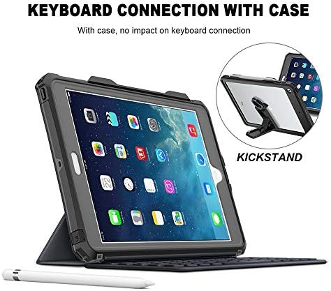 Vízálló tok iPad 10.2 inch 7./8., Ütésálló Vízálló burkolat tolltartó, valamint Beépített képernyővédő