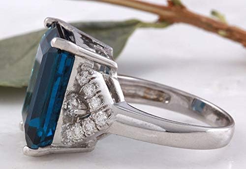 T-Ékszerek Óriási Nők Kék Zafír Drágakő 925 Ezüst Esküvői Eljegyzési Gyűrű Méret 6-10 (7)