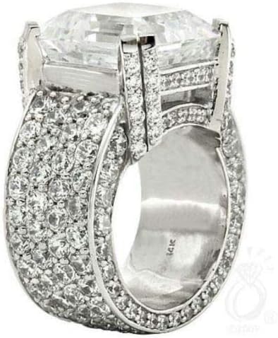 Elegáns Nő 925 Ezüst Fehér Zafír Gyűrű, Eljegyzési, Esküvői Ékszerek Size6-10 (9)