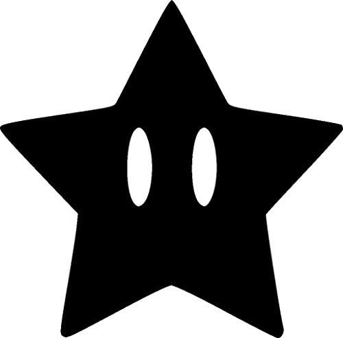 Super Mario Tesó. Csillag 5.5 Szélességű Logó Matrica az Autók Laptopok Tabletta Gördeszka - Sárga