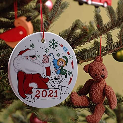 2021 Karácsonyi Dísztárgyak,Karácsonyi Díszek Clearance, 2021 karácsonyfa Dísz, Kerámia Dupla Oldalon