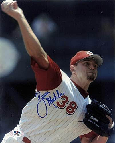 BRIAN MOEHLER aláírt 8x10 fotó PSA/DNS-Cincinnati Reds Aláírt - Dedikált MLB Fotók