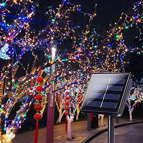 SolarColorful String Karácsonyi Módok Világítás Fény 100 Napelemes Kültéri LED 12M LED 8 Light LED Mini