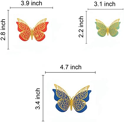 Pengcen 12 Db 3D Pillangó, Fali Matricák,DIY Fali Dekor,Kivehető Dupla Réteg Pillangók Matrica Dekoráció