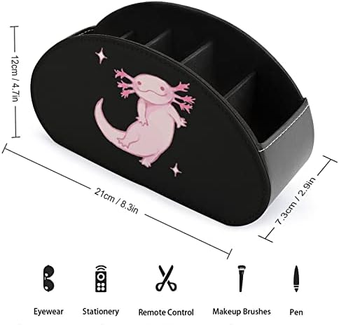 Rajzfilm Rózsaszín Axolotl PU Bőr Távirányító tartó Asztal Szervező Tároló Doboz, 5 Rekeszes