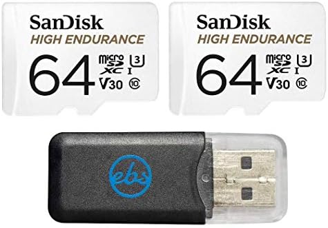 2-Pack SanDisk Nagy Kitartás Videó Megfigyelő MicroSD, MicroSDHC Kártya 64GB (SDSDQQ-064G-2PK-R4BK) a
