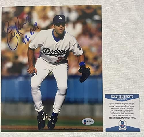 Eric Karros Aláírt Dedikált Fényes 8x10 Fotó Los Angeles Dodgers - Beckett BAS Hitelesített