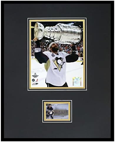 Max Talbot Aláírt Keretes 16x20 fényképek Megjelenítési uda vagy Pingvinek Stanley Kupa - Dedikált NHL-Fotók