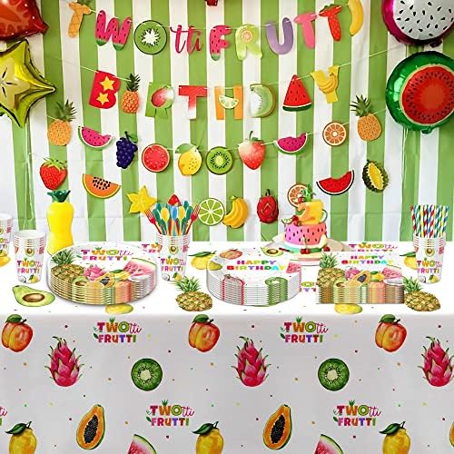Xigejob Twotti Gyümölcsös Szülinapi Dekoráció Asztali áruk, Gyümölcs, 2. Születésnapi Party Kellékek,
