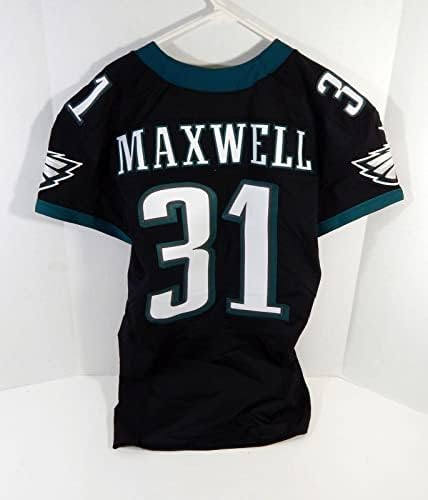 2015 Philadelphia Eagles Byron Maxwell 31 Játék Kibocsátott Fekete Jersey DP23650 - Aláíratlan NFL Játék