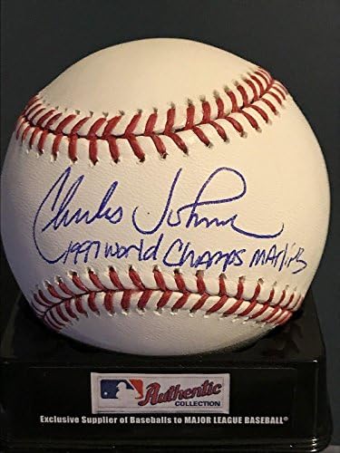 Charles Johnson Flordia Marlins 1997-Es Világbajnokság Írta Alá Oml Baseball - Dedikált Baseball