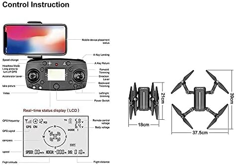 STSEEACE GPS Drón, 1080P Kamera Felnőttek Begineer, RC Drón Quadcopter a Brushless Motor, Erős Szél-Rezisztens