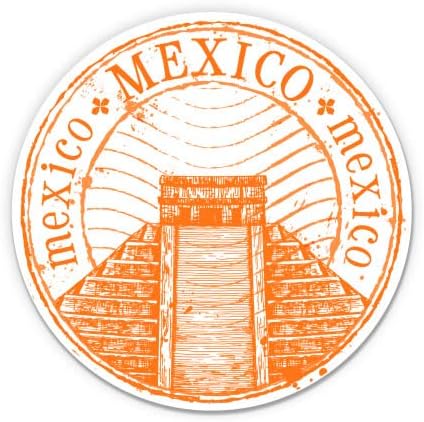 GT Grafikus Mexikó Utazás Bélyegző Chichen Itza - 3 Vinyl Matrica - Autós Laptop i-Pad Telefon Sisak Kemény