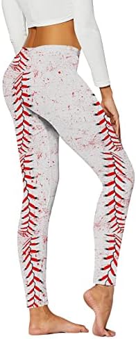 Baseball Nyomtatás Leggings a Nők Magas Derekú Futás, Jóga Leggings Ultra Puha Ecsettel, Rugalmas, Kényelmes