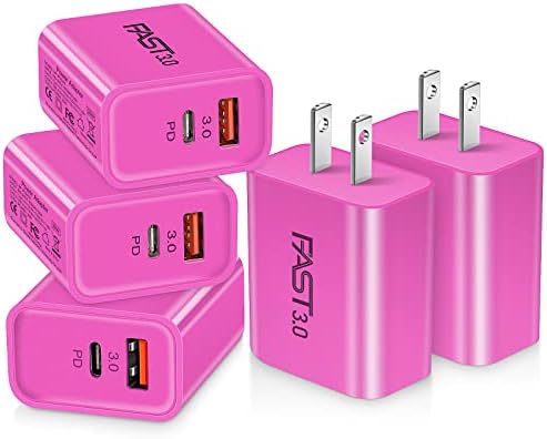 5 Csomag USB-C Fali Töltő Blokk Boxeroo Dual Port PD Tápellátás Gyors C Típusú Töltés Blokk USB-C fali