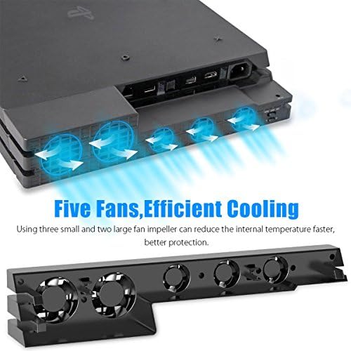ElecGear hűtőventilátor, USB-Hub, a PS4 Pro, Automatikus Hőmérséklet-Érzékelő, Ellenőrzött Hűvösebb, 5-Port