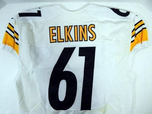 2014 Pittsburgh Steelers Chris Elkins 61 Játék Kiadott Fehér Jersey 46 DP21336 - Aláíratlan NFL Játék