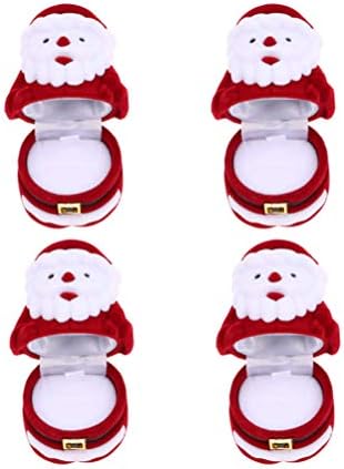 Amosfun Nyaklánc díszdobozban 4db Karácsonyi ékszerdoboz Santa Gyűrűs Dobozt Eljegyzési Gyűrű Doboz Fülbevaló