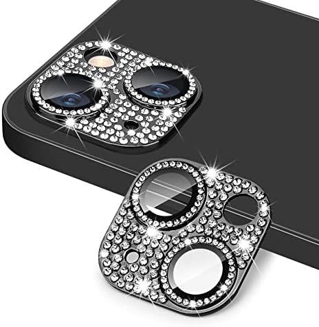 Hsefo iPhone 13 & iPhone 13 Mini Kamera Lencséjét Védő, Bling 3D Strasszos Szikrázó Gyémánt 9H Edzett