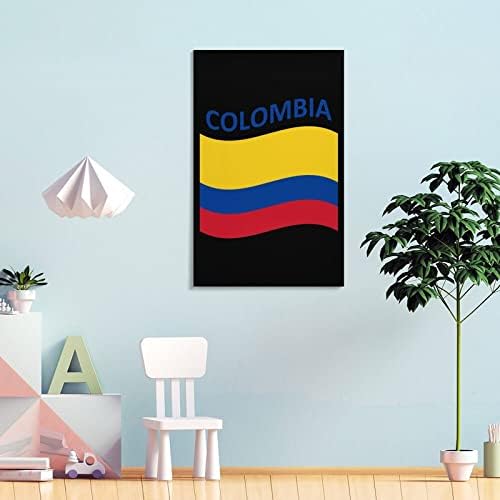 Zászló Kolumbia Nyomtatott Festmény Wall Art Függőleges Lóg Mű Modern Képet Haza Hálószoba Dekoráció