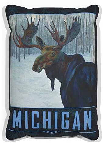 Michigan Téli Jávorszarvas Vászon Párnát a Kanapé vagy Heverő Otthon & Iroda a Festmény a Művész Kari