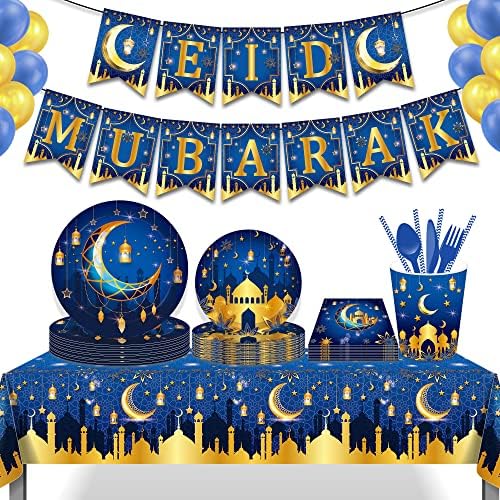 Lide Út 2 Db Eid Mubarak Abrosz Műanyag Ramadan Mubarak asztalterítő Ramadan Eid Al-fitr Fél Táblázat