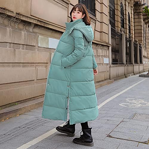 Női Téli Meleg Hosszú Puffer Kabát Nehéz a Tini Lányok Kapucnis Zip-up Kabát Bő Maxi Steppelt Le Kabát