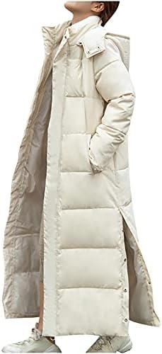 Női Téli Meleg Hosszú Puffer Kabát Nehéz a Tini Lányok Kapucnis Zip-up Kabát Bő Maxi Steppelt Le Kabát