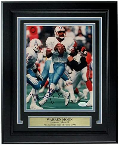 Warren Moon Houston Oilers Aláírt/Auto 8x10 Fotó, Keretezett SZÖVETSÉG 163350 - Dedikált NFL-Fotók