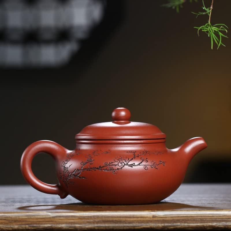 Eredeti érc Dahongpao kézzel készített lila homok, fű Yongmei antik teáskanna Kung Fu tea set goods原矿大红袍手工紫砂壶