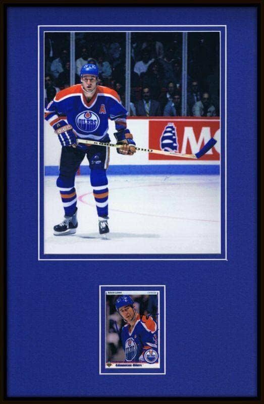 Kevin Lowe Aláírt Keretes 11x17 fényképek Megjelenítési SZÖVETSÉG Oilers - Dedikált NHL-Fotók