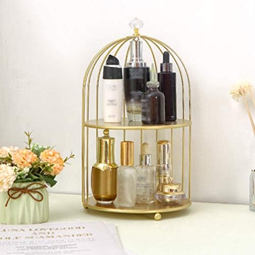 DOITOOL 2 - Tier Parfüm Szervező Arany madárkalitka Dekoráció - Vas Fürdőszoba Szervező Pulton - Fürdőszoba