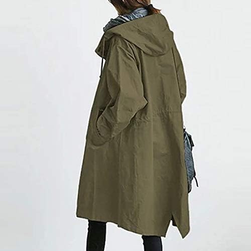 Relaxed Fit Kabátok Női Legpuhább egyszínű Haza Zsebében Fesztivál Outwear Női Kapucnis Vékony Burkolatok