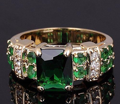 T-Ékszer Kényes Smaragd 18K Arannyal Teli Női Emlékmű Gyűrűk Ajándékok Méret 6-11 (11)