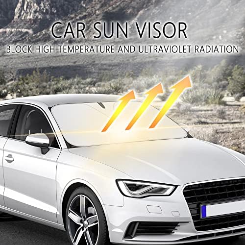 Szélvédő Autó Nap Árnyékban - Tökéletesen Illeszkedő Trapéz alakú Összecsukható Design 99% - os UV Blokk&Tartja