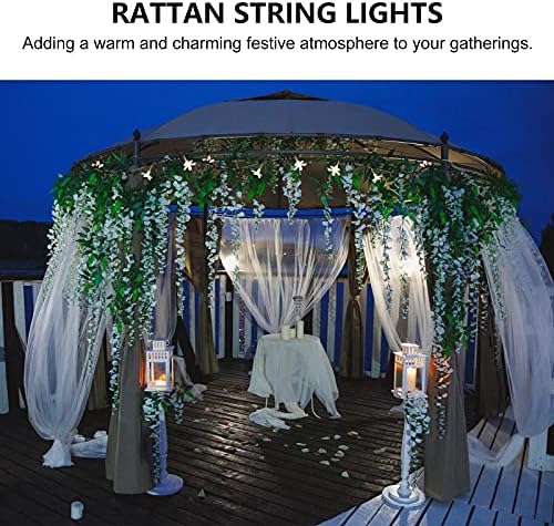 SOLUSTRE 1 Set 4. 5m 30 Led-ek Rattan String Fények, Ünnepi Dekoráció fényfüzér Lámpa