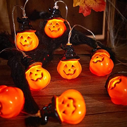 9.8 ft 20 LED 3D Halloween Pumpkin String Lámpák Akkumulátor Meghajtású töklámpás a Halloween Fények