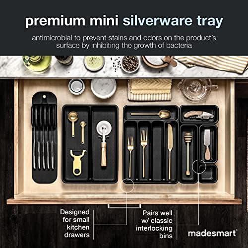 Madesmart Mini 5-Rekesz Műanyag Ezüst Tálcát Fiókok, Evőeszközök, illetve Tisztázzuk a Tálca Konyhai Fiókban