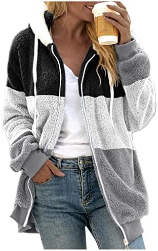 Xiloccer Női Téli Kabát & Kabátok Varrás Zsebében Aranyos Kapucnis Pulóver Sweatershirt Szilárd Mesterséges