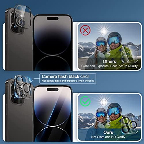 GiiYoon 2+3 Csomag képernyővédő fólia iPhone 14 Pro 3 Csomag Edzett Üveg Képernyő Védő Fólia, 2 Csomag