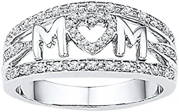 A zenekar Cirkon Elegáns Menyasszonyi Gyémánt Esküvői Anyja Ajándék Divat Gyűrű (E, Egy Méret)