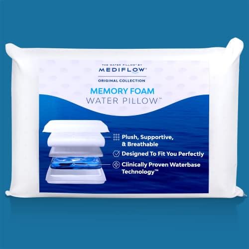 MediflowMediflow Víz Párna Memory Foam (Egy Csomag) & Víz Párna - Eredeti Gyűjtemény, Rost Párnát. Ortopédiai