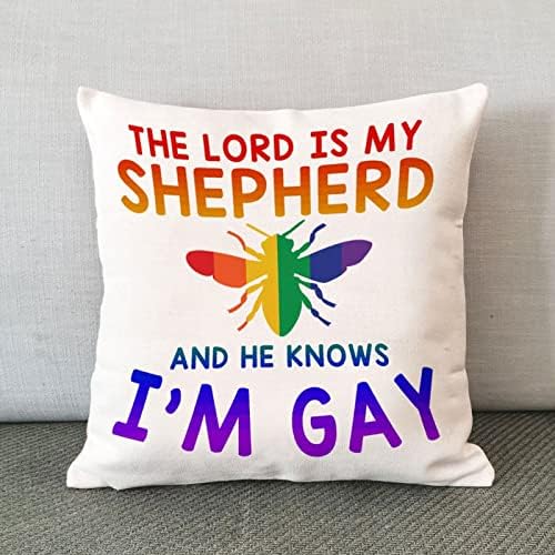 Szivárvány Büszkeség Meleg, Leszbikus Azonos nemű LGBTQ Párnát Fedezi Az Úr az Én Pásztorom, nem Tudja,
