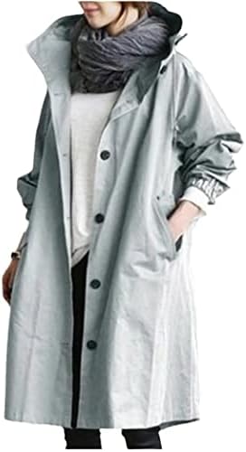 Női Kabátok, Trench Kapucnis, Hosszú Tavaszi Őszi Szélálló Hölgy Alkalmi Széldzseki Koreai Stílusú Kabátok